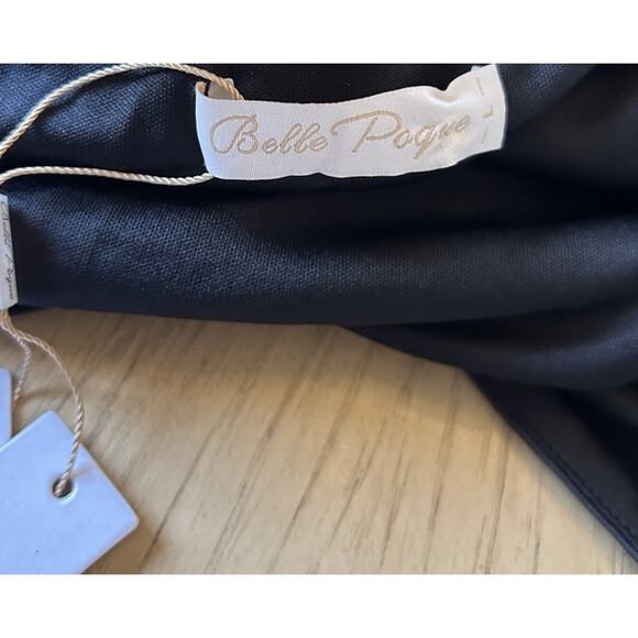 NWT~BELLE POGUE Women's Halter Top L Black Sequins Party Witchy Goth Tank Bling - Picture 12 of 12